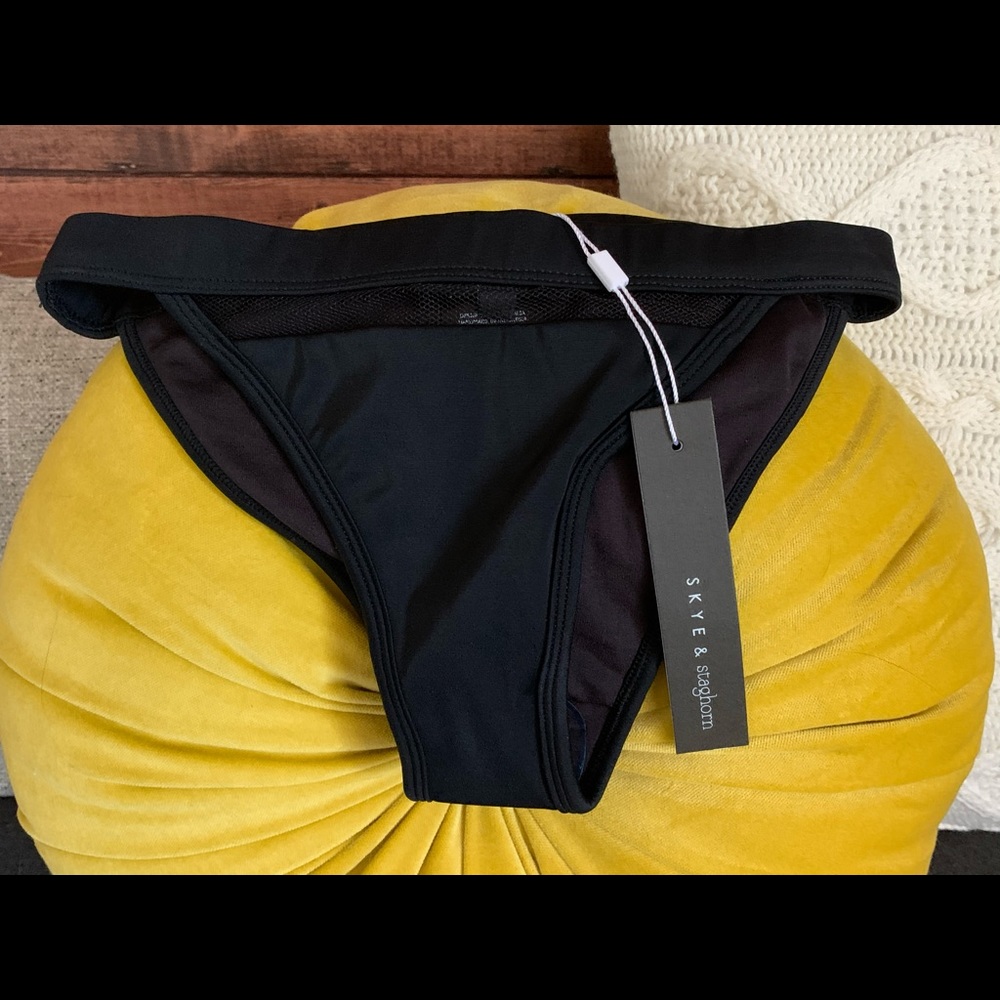 Skye & Staghorn Black Bikini Bottom
